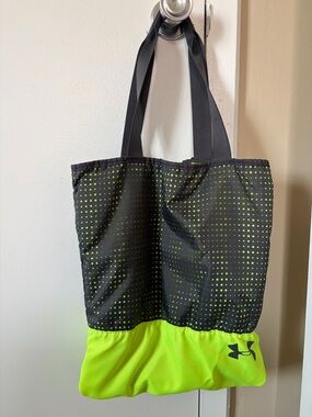 Under Armour Black & Neon Green Nylon Tote Bag